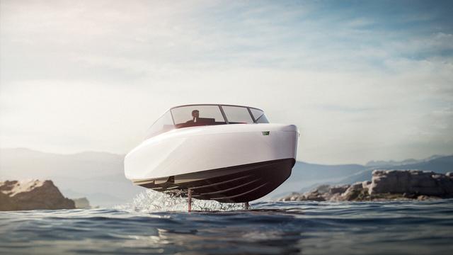 candela c 8 electric speedboat at sea